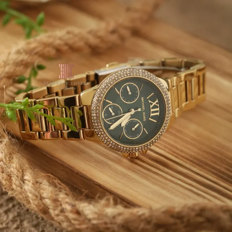 Michael Kors Camille Radient Green Dial Ladies Watch- MK6981